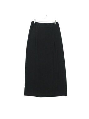 Chanel Long Skirt CC Logo Button Wrap Style Tight Maxi Length Black